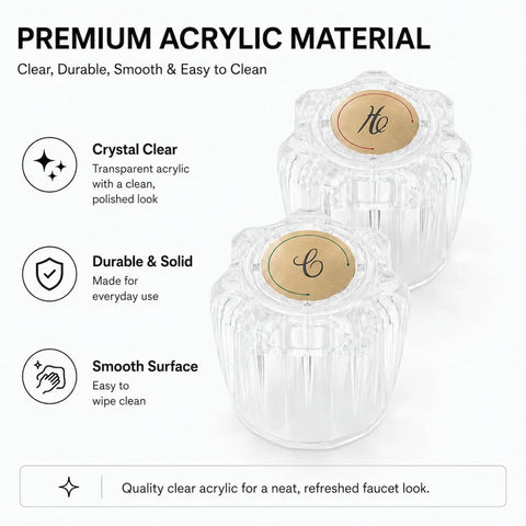 Upgrade Your Bath With This 2 Pack Clear Acrylic Faucet Knob Replacement Kit That Slaps Perfectly On Delta Delex Peerless And Ldr Two Handle Tub Or Sink Fixtures Featuring Screws And A Pry Tool For Easy Swapping, clear acrylic faucet knobs
