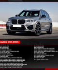 BMW SUV in silver, front three-quarter view with black kidney grille and alloy wheels.