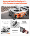 Rock Solid Portable Jobsite Table Saw Packing A Boss 15 Amp Motor And A Lightning Fast 4500 RPM Spin cuts with safety features.