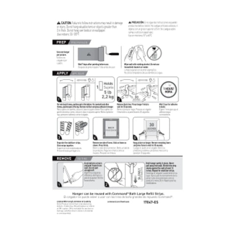 Instruction sheet for Large Universal Frame Hanger Set With 3 Hangers 6 Strips And 6 Frame Stabilizers For Damage Free Picture Hanging