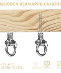 Beefy Heavy Duty Swing Hangers With Quiet Bearings, 180 Degree Swing Hardware, showing anti-rust steel mounts for wood beam.