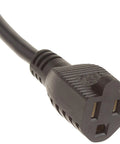 Close-up of Premium 4 Foot Beefy Universal Power Extension Cord 16 AWG 3 Prong Cable For TV Computer Monitor Printer And Other Home Electronics