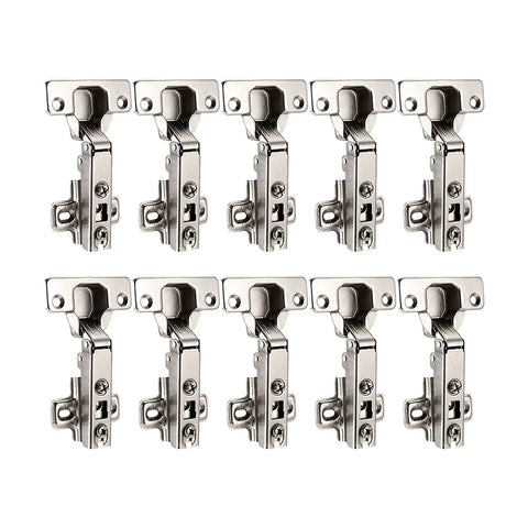 10 Pack Stainless Steel Cabinet Door Hinges With Ultra Quiet Soft Close For DIY Ready Kitchen Cupboard Furniture