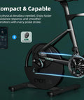 Smart Indoor Bike Trainer With 2200W Brushless Motor 19 Percent Gradient Simulator, Zwift and MyWhoosh compatible setup view