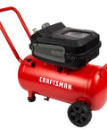 No Nonsense 10 Gallon Electric Air Compressor With Wheels 175 Psi Max Push 1 8 Hp Oil Free Motor red with black motor for garage use