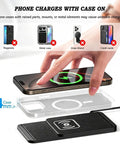 No Sweat Cordless Wireless Charging Pad For GMC Hummer EV SUV 2023 Through 2026 showing phone charging with case on.