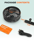 Rechargeable Golf Cart Fan With Magnetic Base And 360 Degree Rotating Head Battery Powered Portable Cooling 3 Speed Package