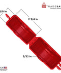 Heavy Duty Gate Valve Lockout For 1 To 2.5 Inch Valves Red Lockout Tagout Lock open view with dimensions shown