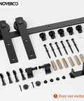 Built Tough 66 Inch Sliding Barn Door Hardware Kit With Five And A Half Foot Rail For Heavy Duty Aluminum Track System Adjustable