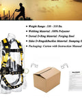3D Rings Industrial Fall Protection Safety Harness With Waist Tongue Buckle And Leg Tongue Buckles shown on a mannequin