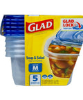 Medium 24 Oz Rectangular Food Storage Containers With Lids BPA Free Plastic Leak Resistant Lids Microwave Safe Dishwasher Safe Freezer Safe Perfect For Soups Salads Meal Prep And Leftovers 5 Count packaging