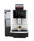 Front view of Automatic Espresso Machine With Auto Clean And LatteGo Milk System, Delivers Americano And Cappuccino, Silver Finish.