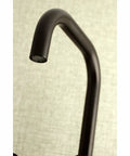 Close-up of Oil Rubbed Bronze 8-Inch Adjustable Center Wall Mount Kitchen Faucet, Solid Brass, Drip-Free Ceramic Disc