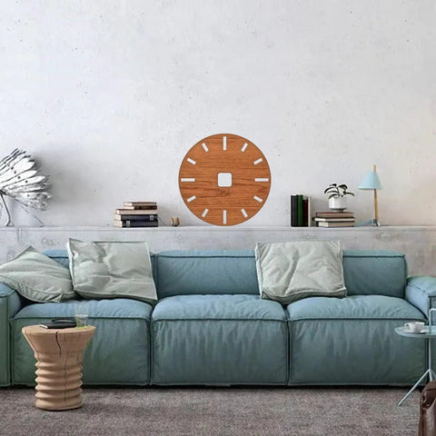 No Sweat 12 Inch Circle Clock Router Template For DIY Woodworking Crafts, Premium Thick Acrylic Clock Face Stencil mounted on wall.