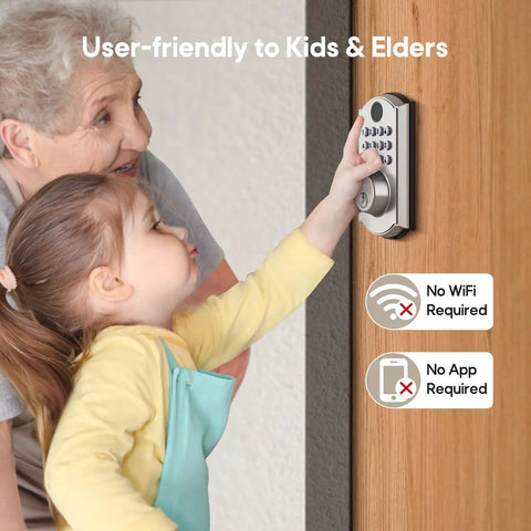 Legit Heavy Duty Fingerprint Door Lock For Front Door Storing 100 Fingerprints 50 Pin Codes And Two Spare Keys Smart Keyless Entry in use by child and elder.