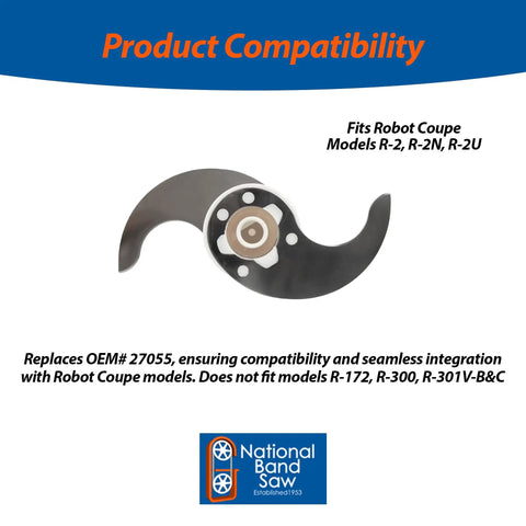 Pro Grade S Blade Replacement For Emulsifying, Mixing, And Coarse Chopping In R2 Series Food Processor, Workhorse Stainless Steel Blade Encased In White Plastic Body, Fits R2, R2N, R2U Models