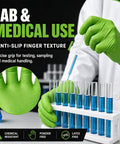 Tough As Nails 8 Mil Green Nitrile Disposable Industrial Work Gloves With Superior Grip Texture For Heavy Lifting And Daily Shop Grind Extra Large Size, anti-slip texture for lab use.