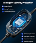 Charge Anywhere Level 1 and Level 2 Portable EV Charger circuit board highlighting security features like surge protection