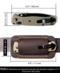 Leather Knife Sheath Handmade Holster for Belt Horizontal Carry EDC Pocket Organizer for Men Size S Dark Brown