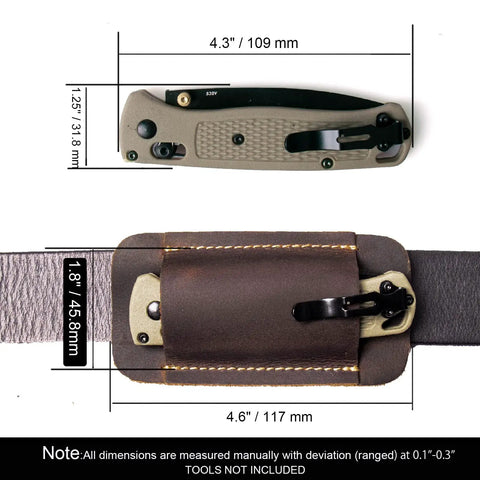 Leather Knife Sheath Handmade Holster for Belt Horizontal Carry EDC Pocket Organizer for Men Size S Dark Brown