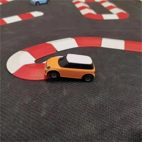 Ultimate DIY RC Track Barrier Kit 26 Piece For One Seventy Six Scale Cars Road Obstacle Set with orange car on track