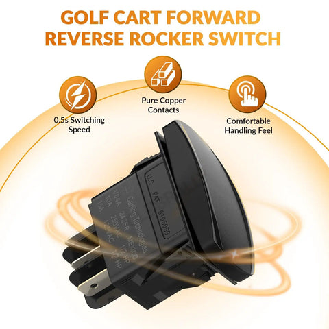 Golf Cart Forward Reverse Rocker Switch And Housing Kit For Electric Club Car Precedent Tempo Onward, pure copper contacts.