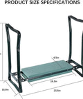Kneeling Garden Bench Seat 2 In 1 Folding Stool With Tool Pouches Heavy Duty Garden Kneeler And Chair dimensions shown in image