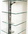 14 Piece Adjustable Shelf Clips Heavy Duty Rack Brackets Rust Resistant Anti Wobble Mounts For Wire Shelving Kitchen Cabinets in use on a metal frame.