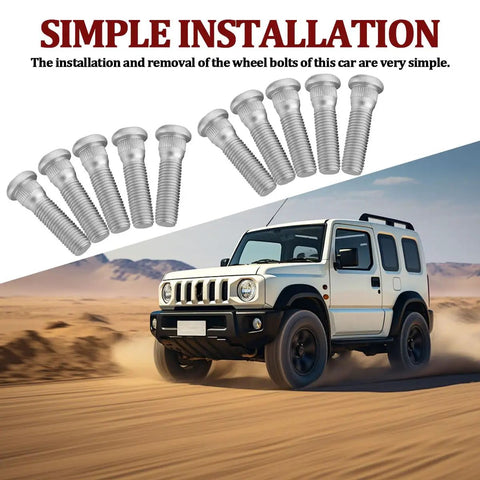 10 Pieces Steel Wheel Studs And Lug Bolts Kit 49mm Long M12x1.5 Replacement For CT200h ES300 GS350 And Other Toyota Lexus Models
