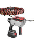 Heavy Duty Cordless Wire Puller Through Drywall Smooth Auto Feed Cable Threading Machine with cable spool and grip handle.