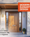 Front door with Stainless Steel Mailslot For Front Door 13 By 4 Inch Through Door Letter Plate Rustproof 304 Steel.