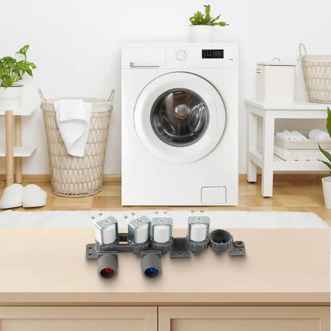 Washing Machine Inlet Solenoid Valve Replacement Kit Direct Fit Easy Install Reliable Water Flow Control For All Wash Cycles Durable Replacement Valve For Worn Or Faulty Units, four-port valve