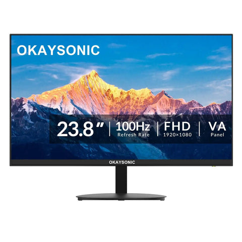 24 Inch FHD Office Monitor With 100Hz Refresh Rate And 1ms Response Time, AMD FreeSync For Tear Free Gameplay, Frameless Design, Built In Speakers, Eye Care Tech For Long Work Sessions And Casual Gaming.