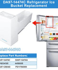 Easy Swap Ice Bucket With Auger Assembly DA97-14474C For Refrigerator Ice Maker Replacement Kit RF25 RF263 RF265 RF28