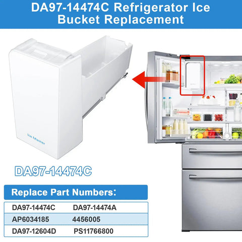 Easy Swap Ice Bucket With Auger Assembly DA97-14474C For Refrigerator Ice Maker Replacement Kit RF25 RF263 RF265 RF28