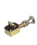 Built Tough Heavy Duty 2 Position Push Pull On Off Switch For Marine Lights Bilge Pumps; chrome knob, stainless steel springs, 25A panel mount.