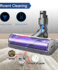 Quick Release Vacuum Attachment Motorhead for cordless cleaners, showing efficient cleaning on carpet with strong suction.