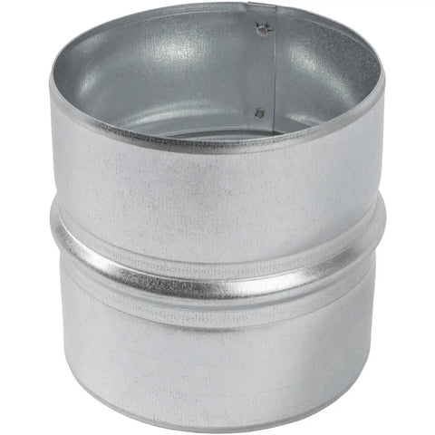 Built Tough Straight Up Four Inch Galvanized Steel Duct Connector Solid round metal coupler for dryer vent setup.