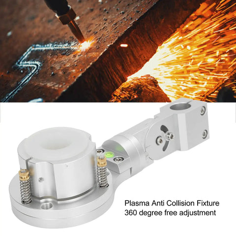 Top Rated 35mm Plasma Torch Clamp With Anti Collision Fixture And 360 Degree Free Shaking Aluminum Alloy Structure For CNC Cutting Machine Plus 25mm Lifting Rod, featuring adjustable aluminum design for plasma cutting.