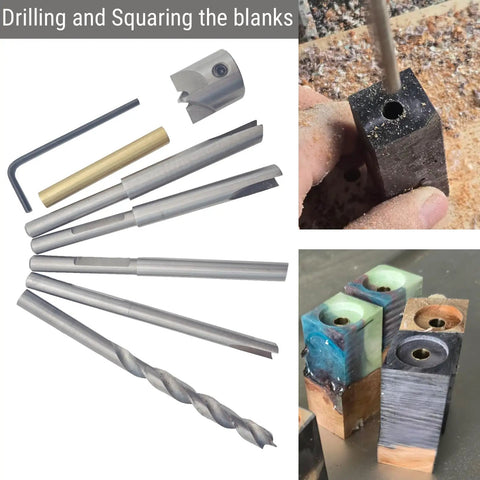 DIY Pen Turning Kit For Lathe With MT2 Mandrel Saver includes trimming tools and blanks for precise woodturning projects.