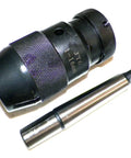 Beefy Self Tightening Keyless Drill Chuck One Thirty Second To Five Eighths Inch Range With Morse Taper Two MT2 Arbor For Drill Presses