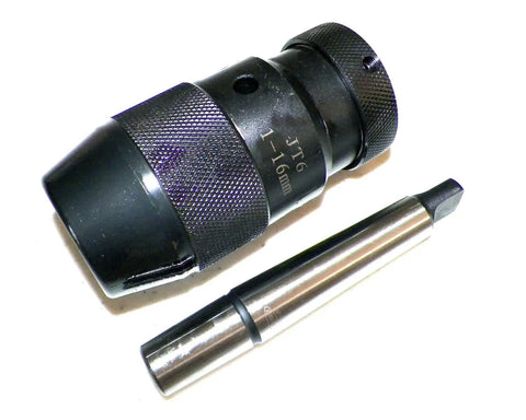 Beefy Self Tightening Keyless Drill Chuck One Thirty Second To Five Eighths Inch Range With Morse Taper Two MT2 Arbor For Drill Presses