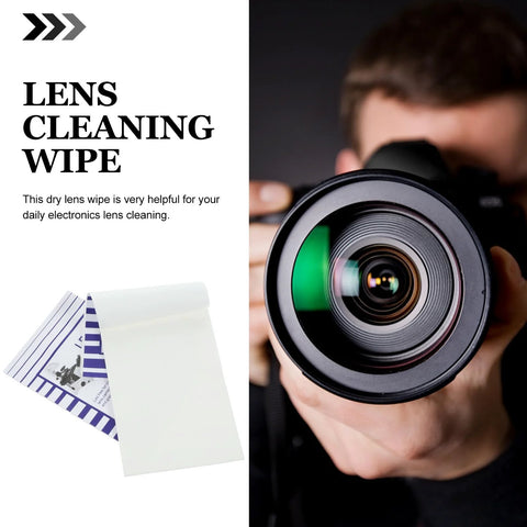 Lens cleaning paper sheets, white 10×15 cm for eyeglasses and camera lenses; 100-pack, Amazon, two booklets visible.