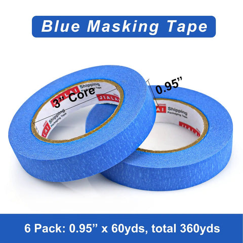 Blue Painter Tape 1 Inch By 60 Yards Six Roll Pack Pro Grade Masking Tape For Sharp Clean Lines On Walls And Auto Surfaces