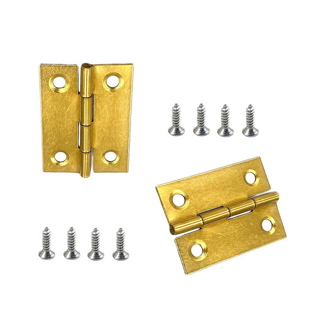 12 Pcs 1.73 Inch 4 Hole Folding Butt Hinges With Screws For Small Drawers Doors Tool Boxes Wooden Boxes Cabinets And DIY Model Making Budget Friendly
