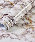 White Marble Peel And Stick Wallpaper Removable Vinyl Covering For Countertops Backsplash Kitchen Desk Shelf Liner Waterproof 15.7 X 393 Inches Self Adhesive With Grid Backing