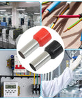 100 Pcs Wire Ferrules 4 AWG Copper Insulated Crimp Connectors E2516 Kit with 50 Black 50 Red End Terminals