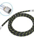 Two Pack Braided Airbrush Hoses Five Point Nine Feet With One Eighth Inch Twist Fittings For Nail Techs Spray Painters And Model Makers Ensuring A No Fuss Hookup Daily. Close-up of twist fitting detail.