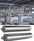 Heavy Duty 4 Pack Stainless Steel Roller Set For Smooth Conveyor Idlers And Belt Return Systems Built For Assembly Lines With Silent Glide That Runs All Day Without Breaking A Sweat in industrial workspace.