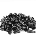 Clean Nylon Fender Clips And Bumper Retainer Kit For Honda And Acura Rides With 40 Pack Expansion Screws stacked black fasteners.